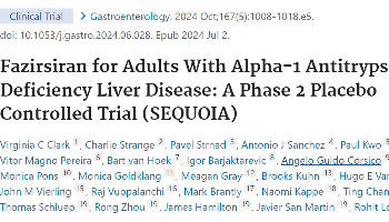 Fazirsiran reduce eficazmente la concentración de Z-AAT y mejora la histología hepática en pacientes con deficiencia de alfa-1 antitripsina: Resultados de un ensayo fase 2